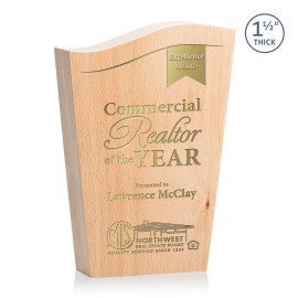 Customized Woburn Award - Beechwood/One Color 8"  Customized Woburn Award - Beechwood/One Color 8"