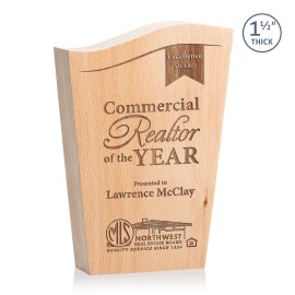 Logo Branded Woburn Award - Beechwood 8"