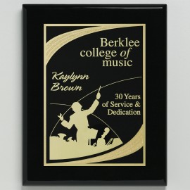 Custom Aberdeen Black Plaque 7" x 9" with Lasered Plate