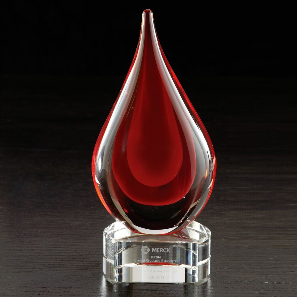 Customized Fusion Art Glass Award w/ Clear Base Customized Fusion Art Glass Award w/ Clear Base