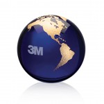 Personalized Globe Paperweight - 3" Blue/Gold