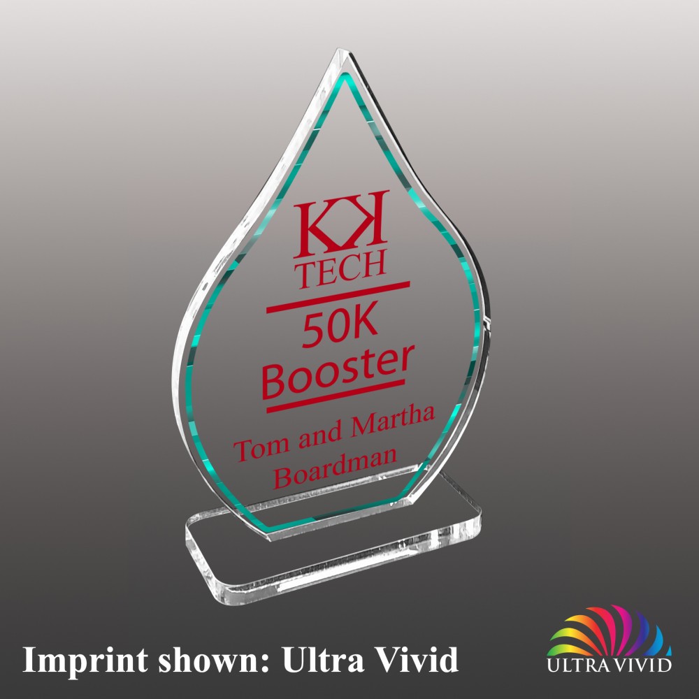Custom Medium Droplet Shaped Ultra Vivid Acrylic Award