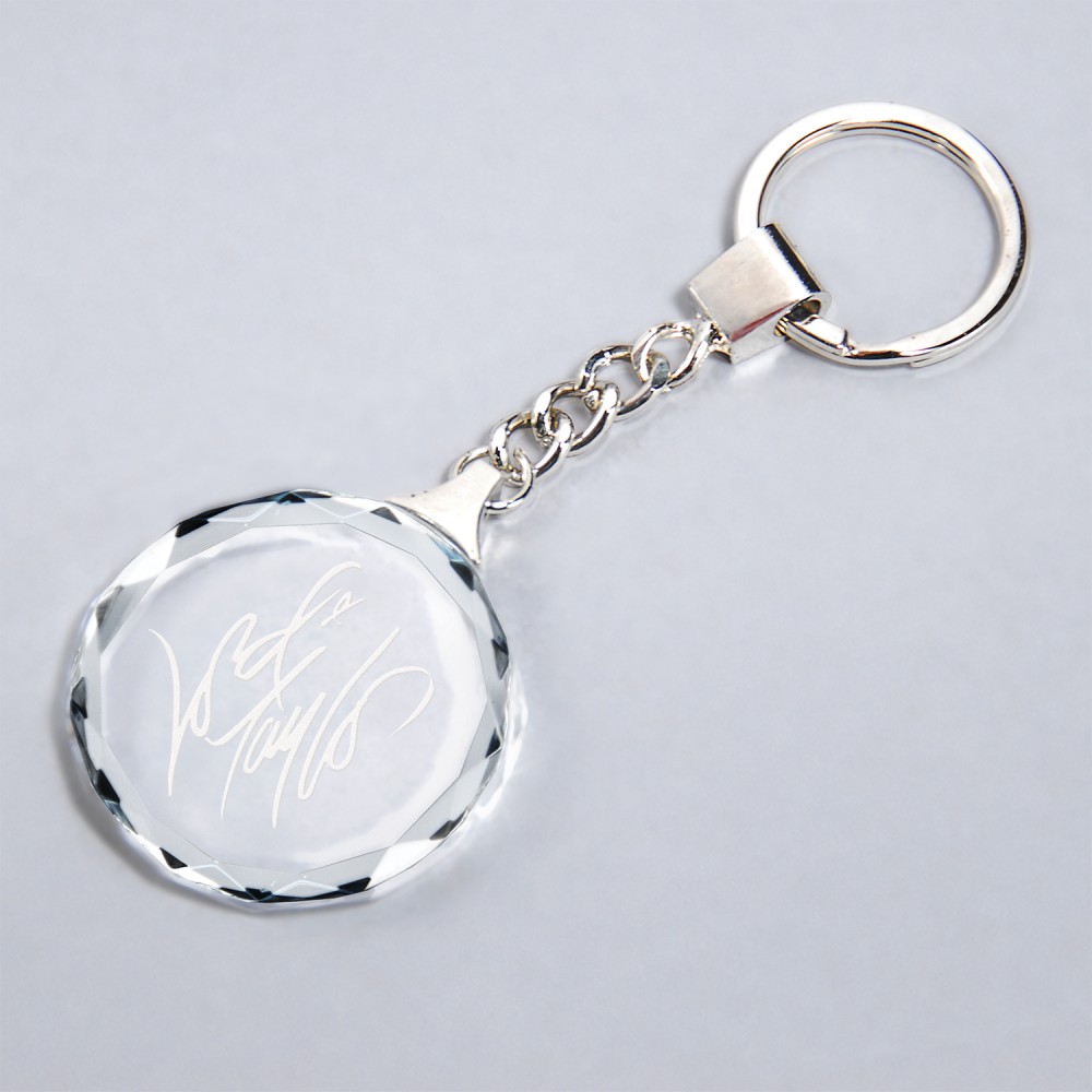 Logo Imprinted Clear Faceted Crystal Keychain Logo Imprinted Clear Faceted Crystal Keychain