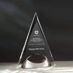 Pyramid Award - Acrylic/Satin Nickel 9" with Logo