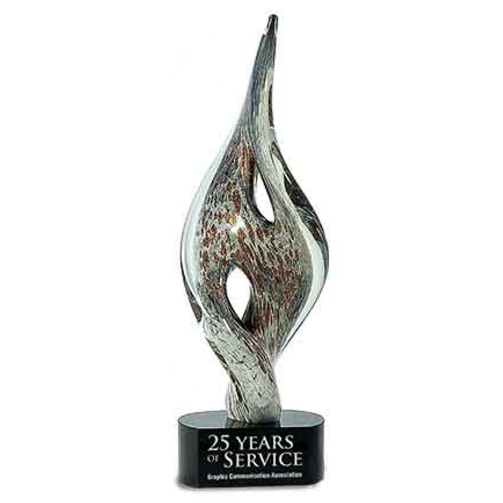 15" Spire Twist Art Glass Laser-etched 15" Spire Twist Art Glass Laser-etched