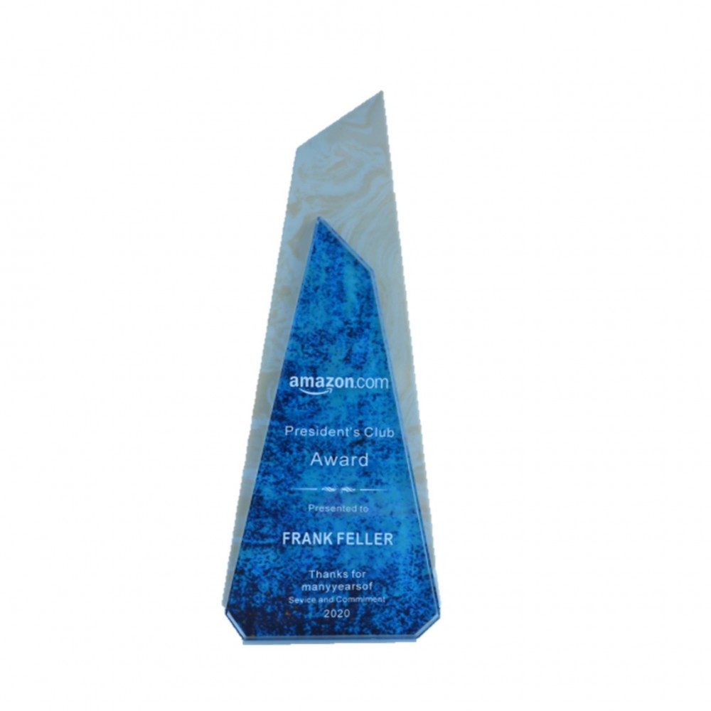 Crystal Trophy With Marble Award Color Printing Plaque with Logo
