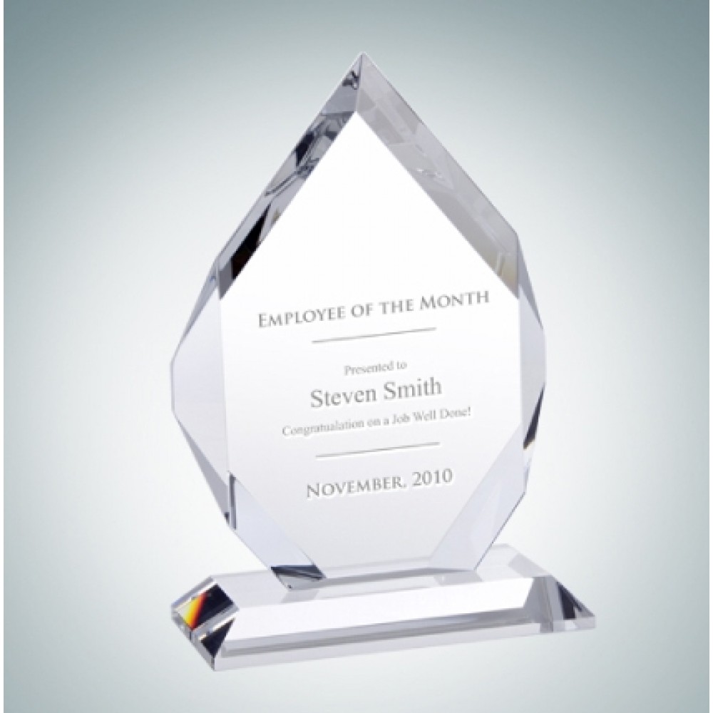 Logo Imprinted Classic Diamond Optical Crystal Award Plaque (Small) Logo Imprinted Classic Diamond Optical Crystal Award Plaque (Small)