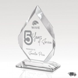 Bevel Crystal Award - Elation 9" with Logo