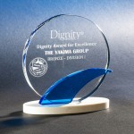 6" Tail Wind Crystal Award Laser-etched