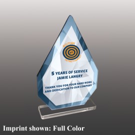 Large Inverted Diamond Shaped Full Color Acrylic Award with Logo