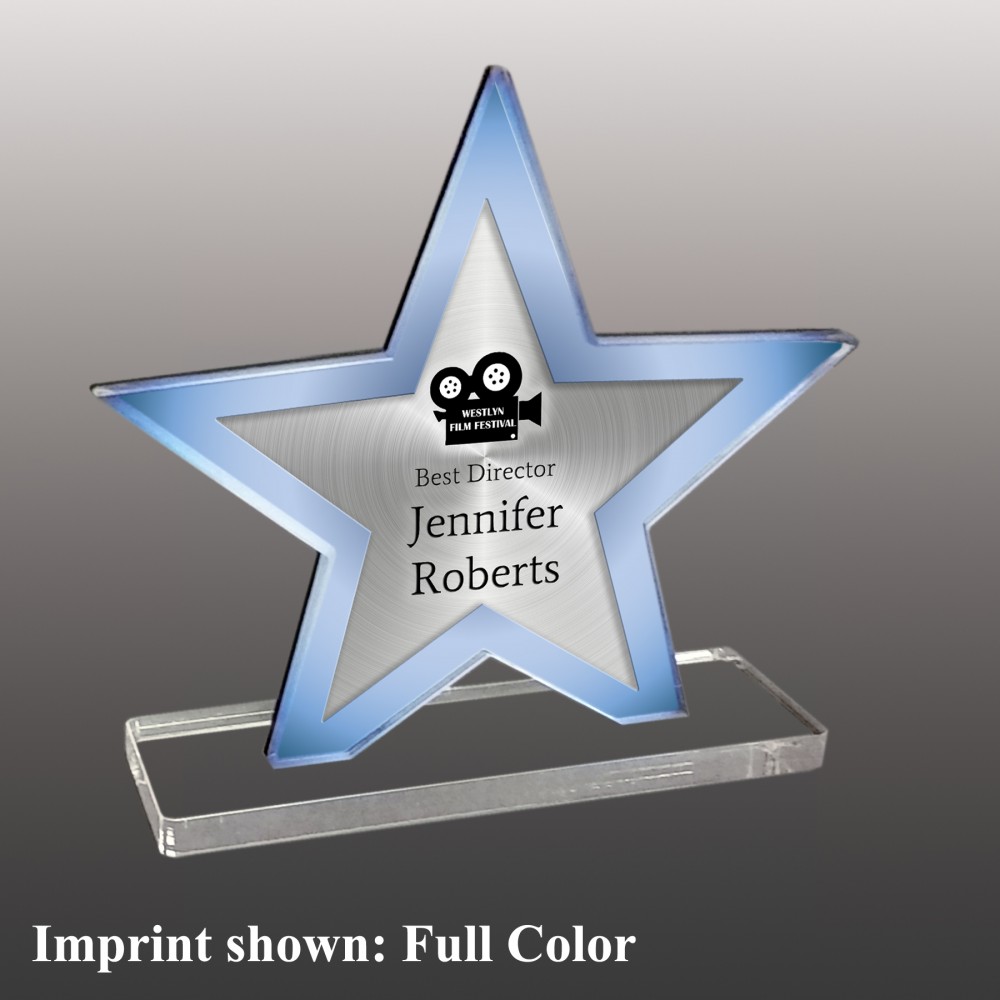 Personalized Small Star Shaped Full Color Acrylic Award