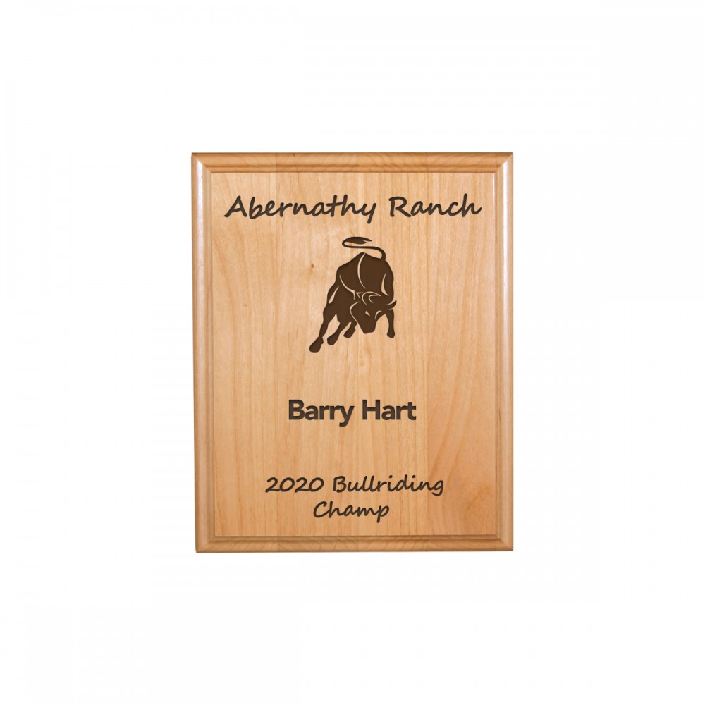 5" x 7" All American Red Alder Plaque with Logo