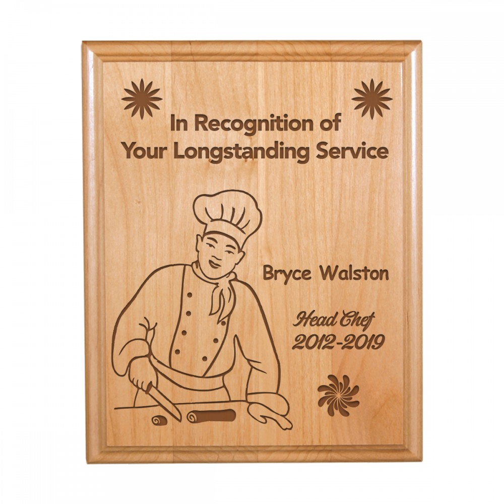Personalized 9" x 12" All American Red Alder Plaque