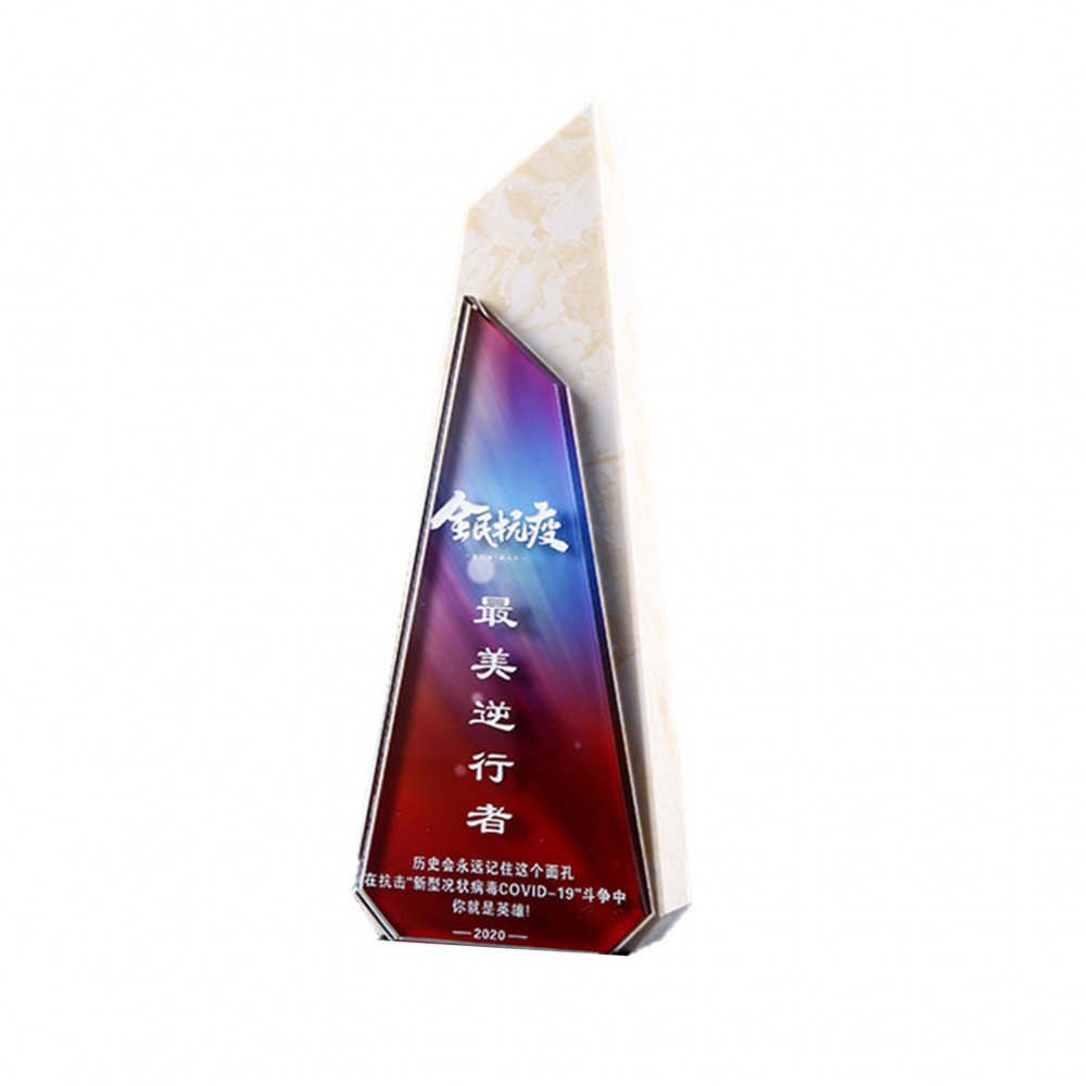 Marble Stand Award Custom Crystal Trophy with Logo