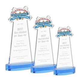 EdgeCraft Tapered Award on Alberton - Sky Blue (via Ocean) with Logo