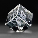 Custom 3D Crystal Jewel Cube Medium Award
