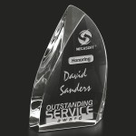 Personalized Crystal Award 8" Clear Blaze