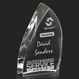 Personalized Crystal Award 8" Clear Blaze