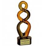 Logo Branded Art Glass Achievement Award for Teamwork