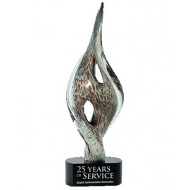 Art Glass Achievement Award for Commitment with Logo  Art Glass Achievement Award for Commitment with Logo