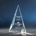 10" Delta Pryamid Crystal Award with Logo
