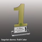 Medium Number One Shaped Full Color Acrylic Award with Logo