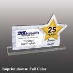 Medium Rectangle w/Star Shaped Full Color Acrylic Award with Logo