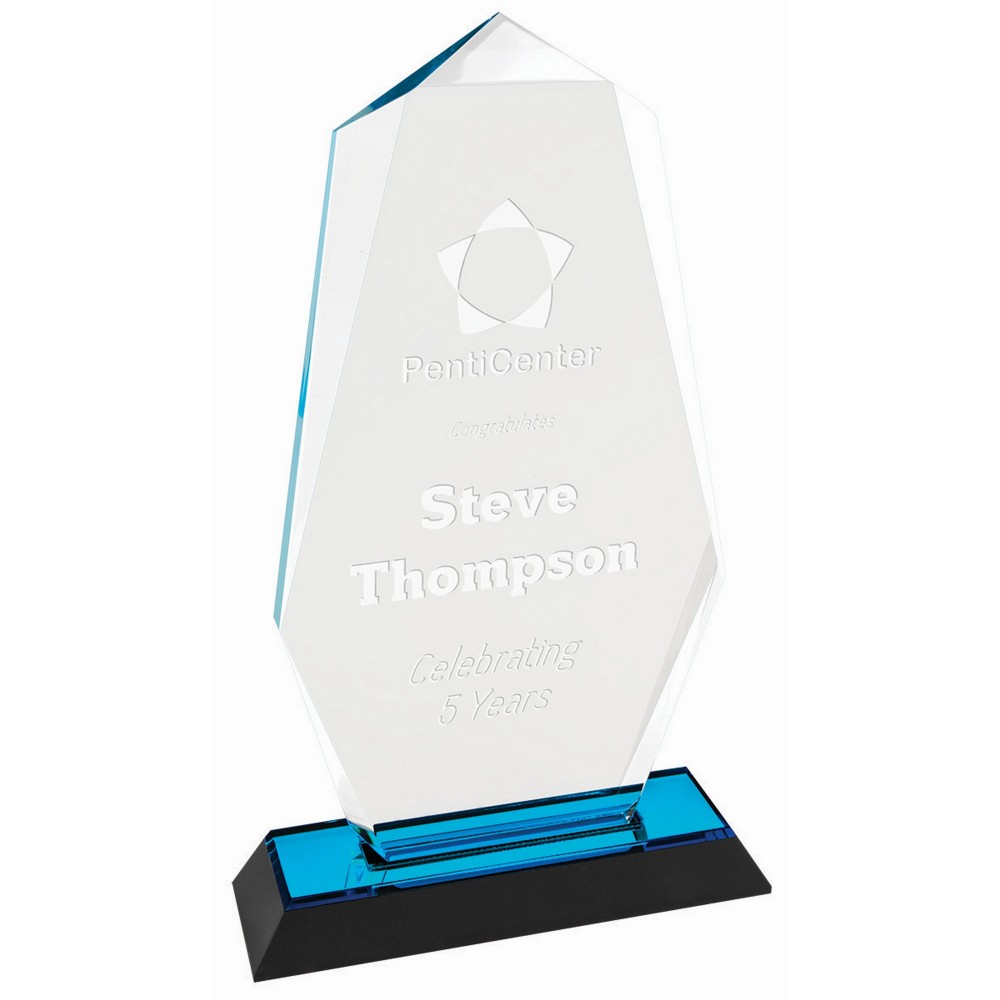 Custom Etched 9" Blue Octagon Point Impress Acrylic Custom Etched 9" Blue Octagon Point Impress Acrylic
