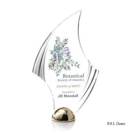 VividPrint Award - Flourish Hemisphere/Bright Gold 9" with Logo