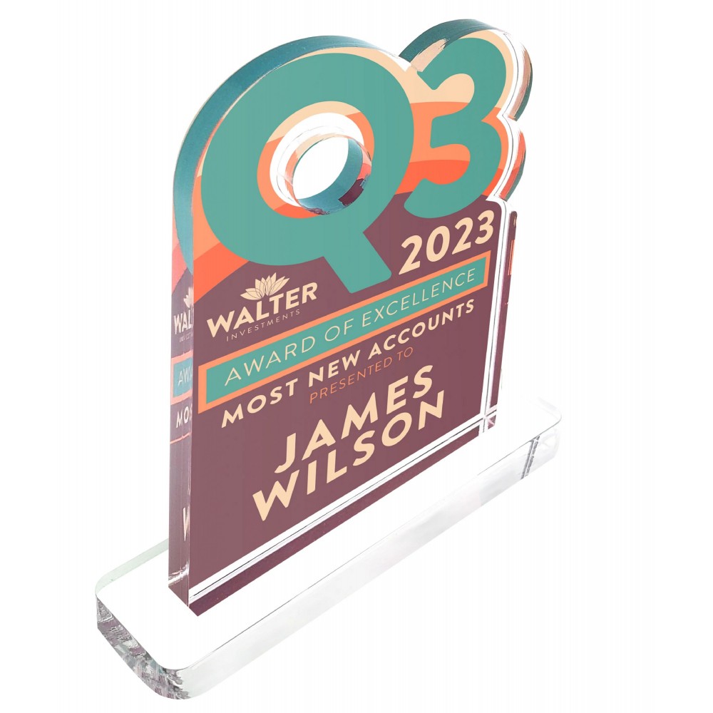 Logo Branded 1/2" Custom Ultra Vivid Color Acrylic Awards Logo Branded 1/2" Custom Ultra Vivid Color Acrylic Awards