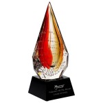 Logo Branded The Red Flare Art Glass Award