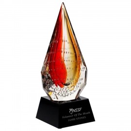 Logo Branded The Red Flare Art Glass Award