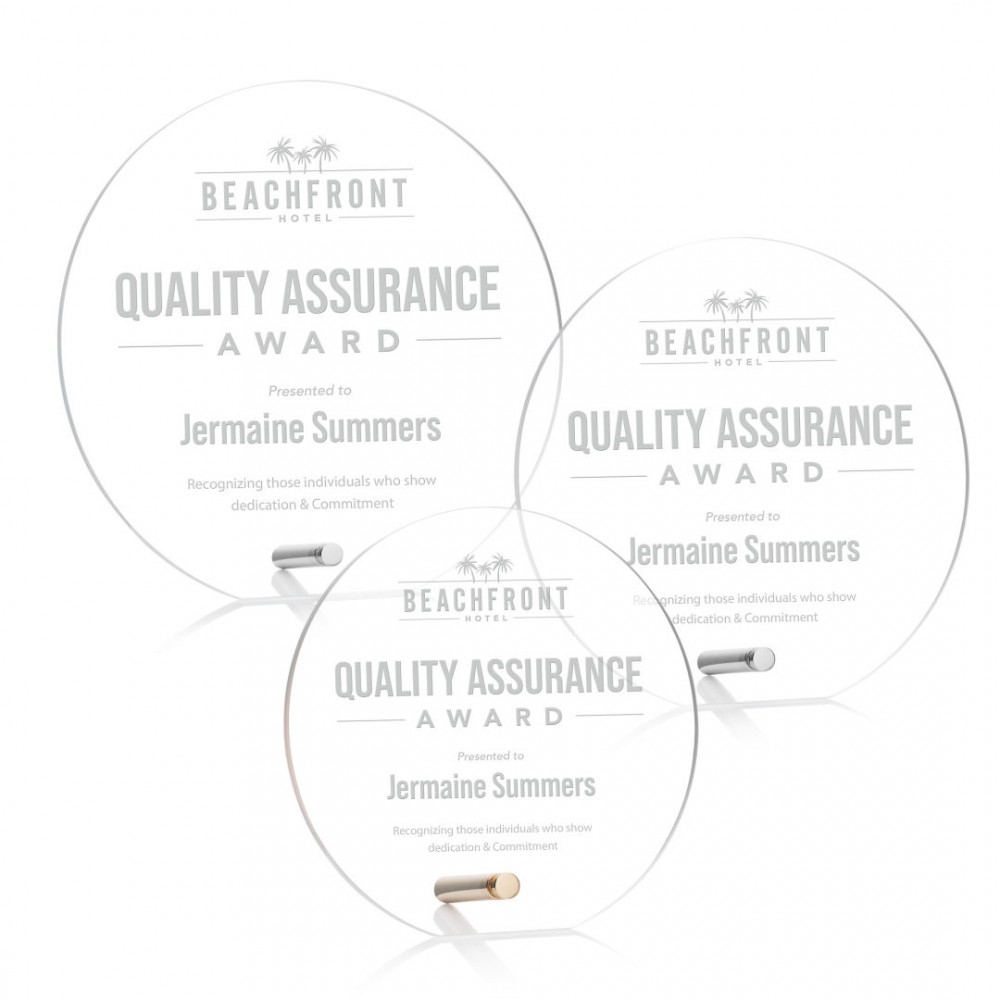 Personalized Polaris Circle Award - Silver Personalized Polaris Circle Award - Silver