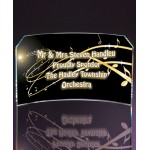 Nanobrite Self-Standing Curved Award (Clipped Rectangle) Custom Etched