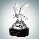 Laser-etched Soaring Eagle Award w/Black Crystal Base