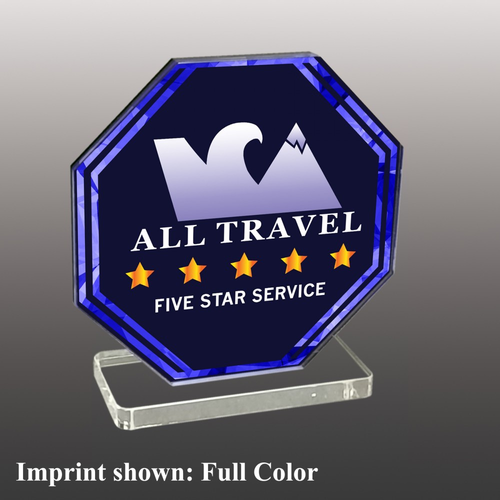 Large Octagon Shaped Full Color Acrylic Award with Logo Large Octagon Shaped Full Color Acrylic Award with Logo