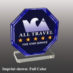 Large Octagon Shaped Full Color Acrylic Award with Logo