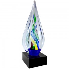 10.75" Glass Infinity Twist Award with Logo  10.75" Glass Infinity Twist Award with Logo
