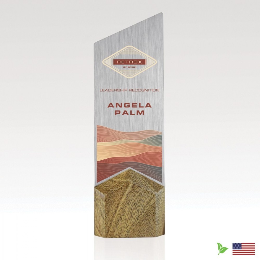 Promotional Wood & Aluminum Award - High Rise 11"