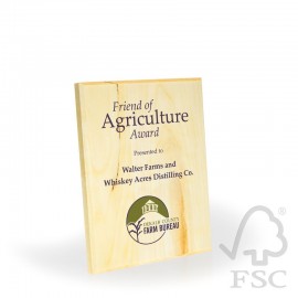 Logo Branded Daintree Sustainable Aspen Wood Plaque, 7"x9"