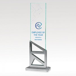 Stages Glass Award 14" with Logo