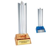 7.5" Golden Glow Column Acrylic Star Award with Logo