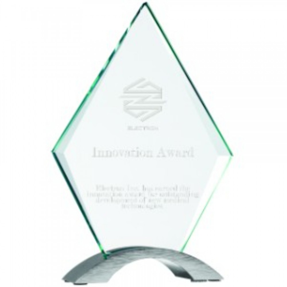 8.5" Diamond Cosmic Glass with Silver Base Award with Logo 8.5" Diamond Cosmic Glass with Silver Base Award with Logo