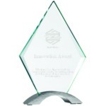 8.5" Diamond Cosmic Glass with Silver Base Award with Logo