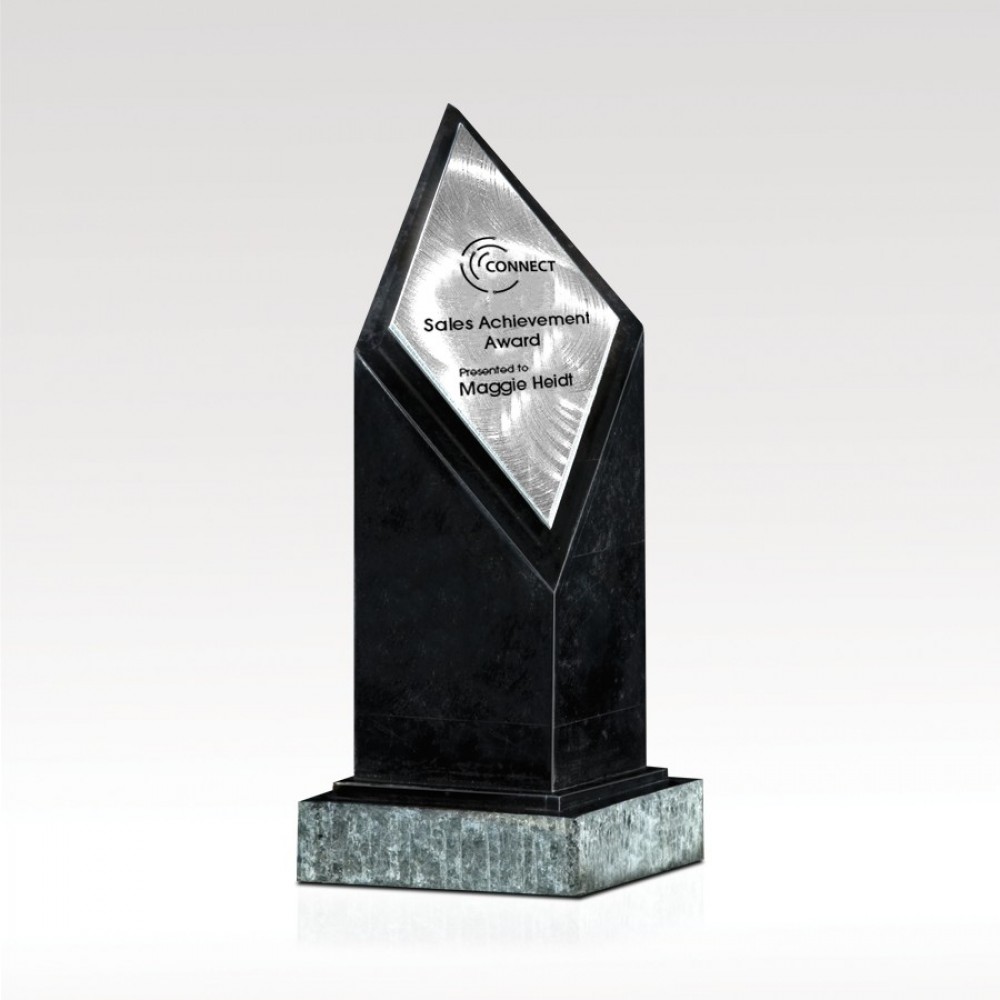 Black Marble Diamond Award - 11" with Logo