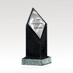 Black Marble Diamond Award - 11" with Logo