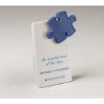 Puzzle Accent Service Award with Logo