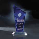 11" Half Moon Bay Crystal Award Logo Imprinted