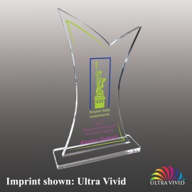 Large Fish Tail Shaped Ultra Vivid Acrylic Award with Logo