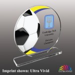 Small Soccer Themed Ultra Vivid Acrylic Award with Logo